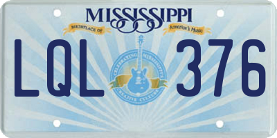 MS license plate LQL376