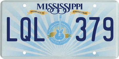 MS license plate LQL379