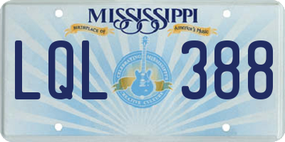 MS license plate LQL388