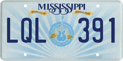 MS license plate LQL391