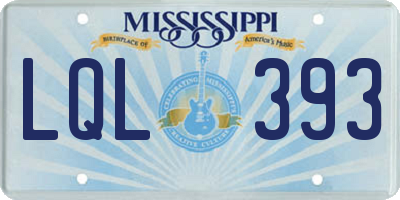 MS license plate LQL393