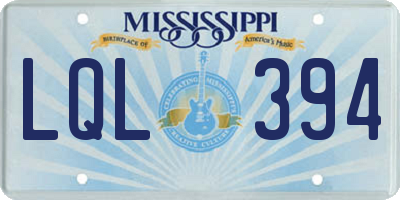 MS license plate LQL394