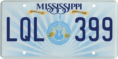 MS license plate LQL399