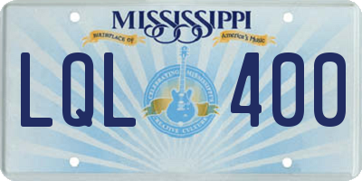 MS license plate LQL400