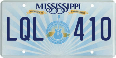 MS license plate LQL410