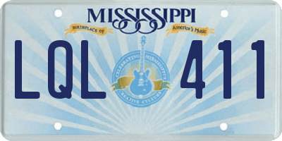 MS license plate LQL411