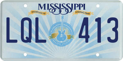 MS license plate LQL413