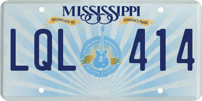 MS license plate LQL414