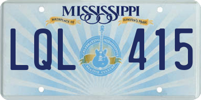 MS license plate LQL415