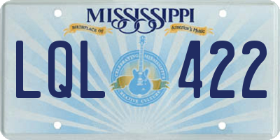 MS license plate LQL422