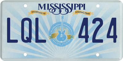 MS license plate LQL424