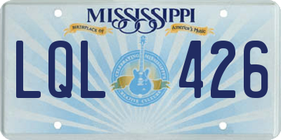 MS license plate LQL426