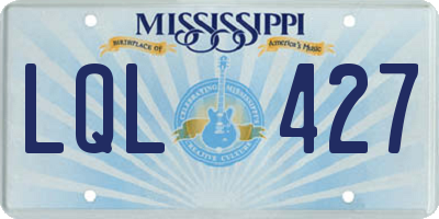 MS license plate LQL427