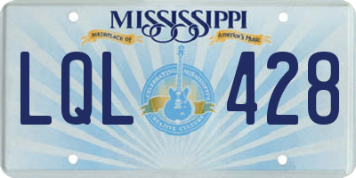MS license plate LQL428