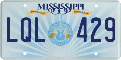 MS license plate LQL429