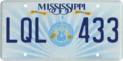 MS license plate LQL433