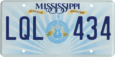 MS license plate LQL434