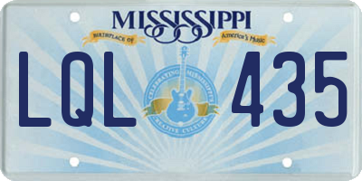 MS license plate LQL435