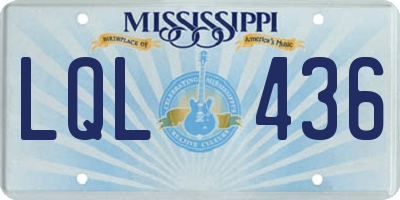 MS license plate LQL436