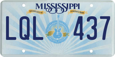 MS license plate LQL437