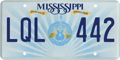 MS license plate LQL442