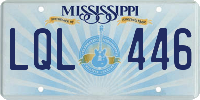 MS license plate LQL446