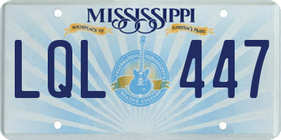 MS license plate LQL447