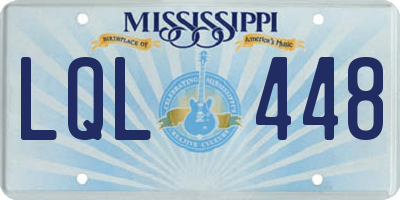 MS license plate LQL448