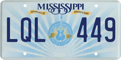MS license plate LQL449