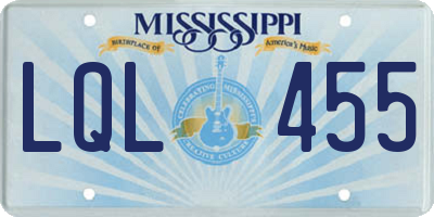 MS license plate LQL455