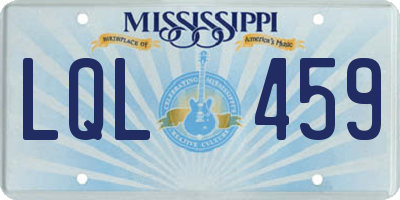 MS license plate LQL459