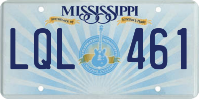 MS license plate LQL461