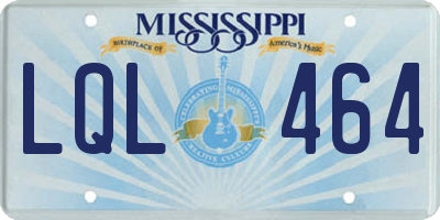 MS license plate LQL464