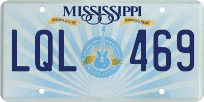 MS license plate LQL469