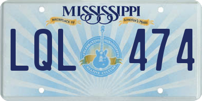 MS license plate LQL474