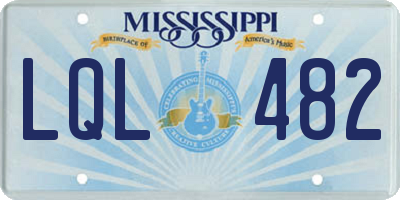 MS license plate LQL482