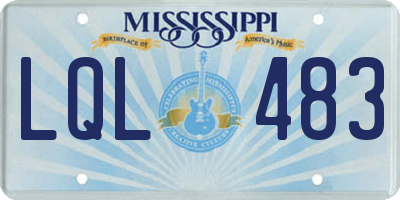 MS license plate LQL483