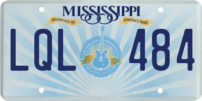 MS license plate LQL484