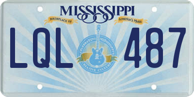 MS license plate LQL487