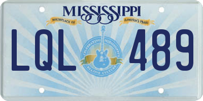 MS license plate LQL489