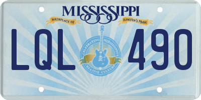 MS license plate LQL490