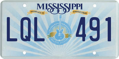 MS license plate LQL491