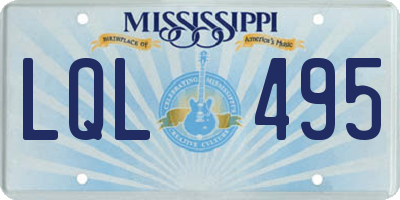 MS license plate LQL495