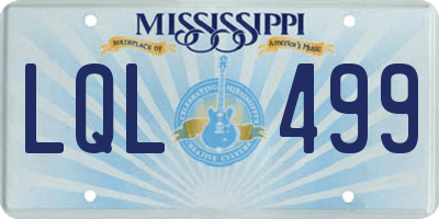 MS license plate LQL499