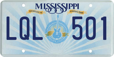 MS license plate LQL501