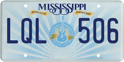 MS license plate LQL506