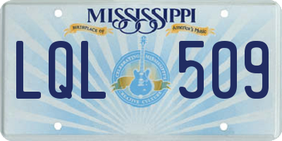 MS license plate LQL509