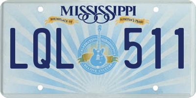 MS license plate LQL511