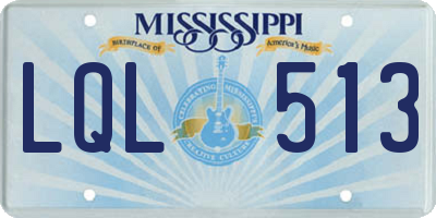 MS license plate LQL513