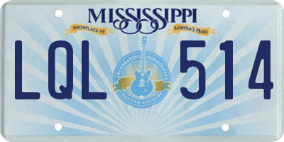 MS license plate LQL514
